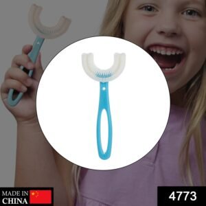 4773 Kids U Shaped Large Tooth Brush used in all kinds of household bathroom places for washing teeth of kids, toddlers and childrenâ€™s easily and comfortably.