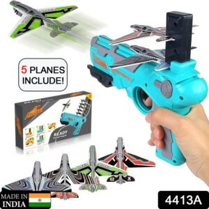 4413A Airplane Launcher Gun Toy with Foam Glider Planes, Outdoor Games for Children, Best Aeroplane Toys for Kids, Air Battle Gun Toys  ( 5 Plane Include )