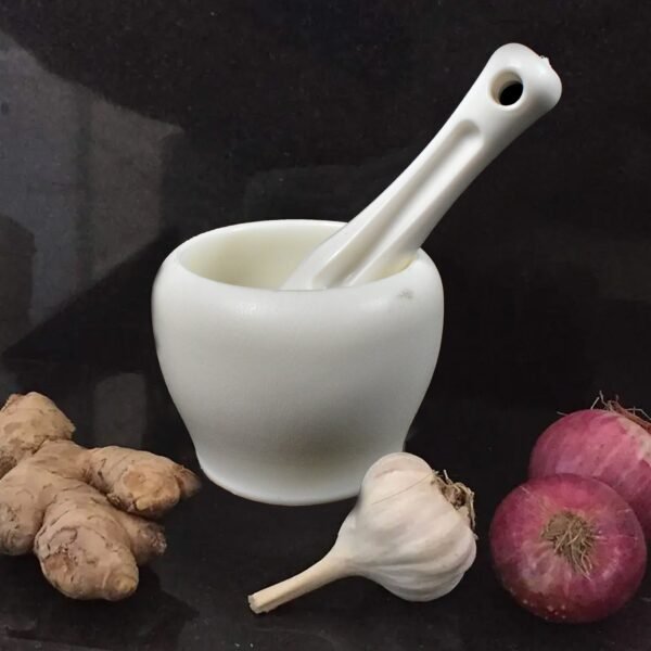 7193  Mortar and Pestle Set for Spices, Okhli Masher, Khalbatta, Kharal, Mixer, Natural & Traditional Grinder and Musal, Well Design for Kitchen, Home, Herb