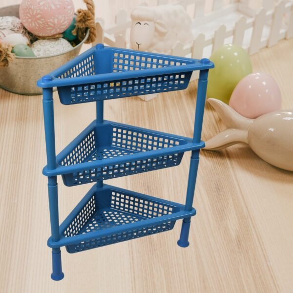 2812 Triangle Storage Plastic 3-Tier  Rack Shelf For Kitchen, Living Room, Bathroom, Office