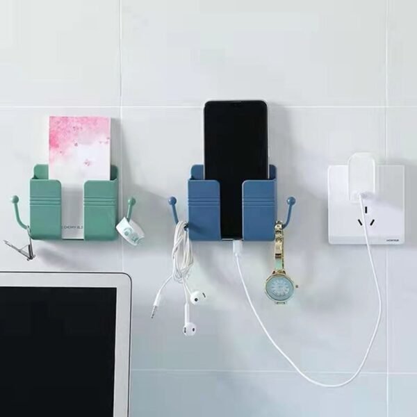 6201 1 Pc Wallmount Mobile Stand With Hook Design used in all kinds of places including household and many more as a hanging support for cloths and stuffs purposes.