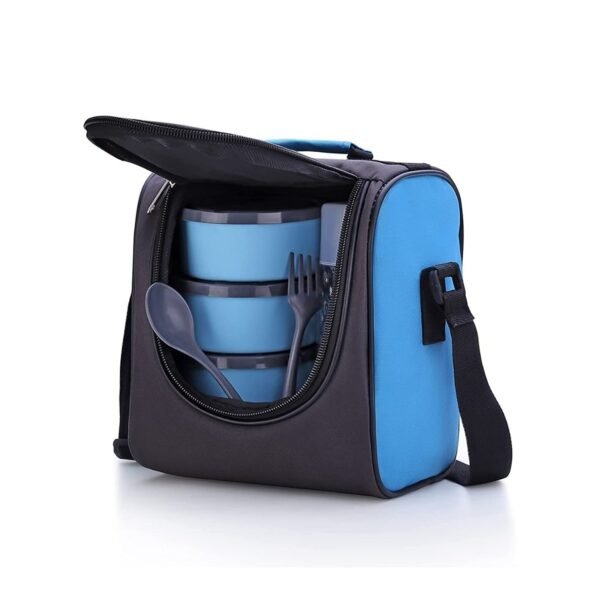 5106 All in One Lunch Box With Fabric Bag For Office & School Use