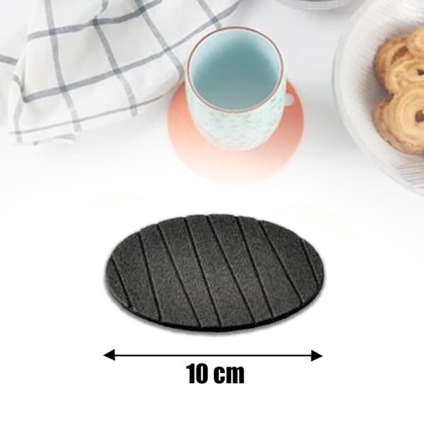 0129 6 pcs Useful Round Shape Plain Silicone Cup Mat Coaster Drinking Tea Coffee Mug Wine Mat for Home