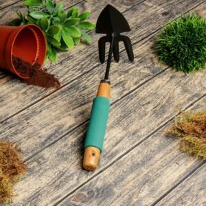 7843 2 IN 1 DOUBLE HAND HOE GARDENING TOOL WITH WOODEN HANDLE