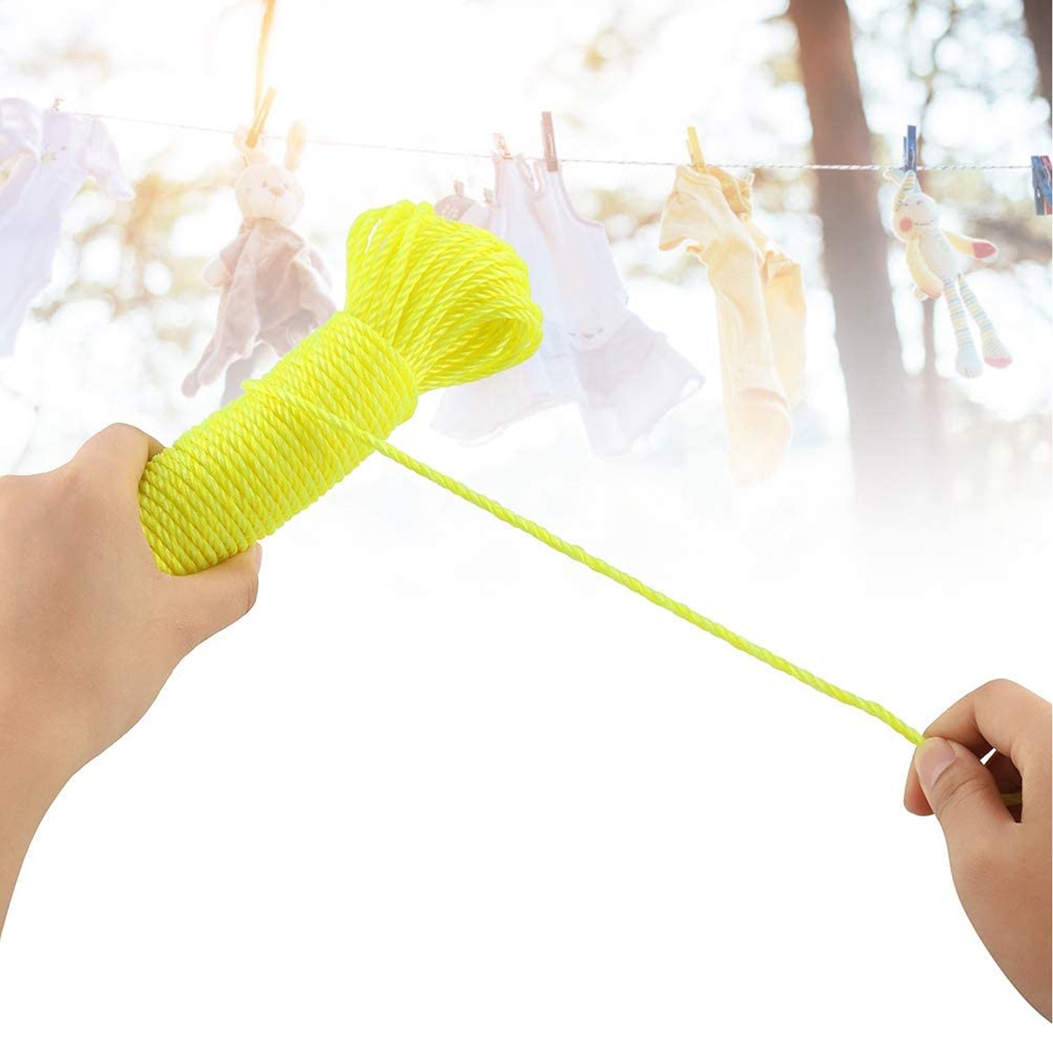 04_fb635d32-9740-4307-a06d-b4efd4d6251a 9116 3Meter Heavy Duty Laundry Drying Clothesline Rope Portable Travel Nylon Cord Sturdy Clothes Line for Outdoor, Camping, Indoor, Crafting, Art Projects