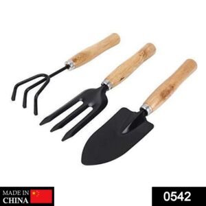 0542 Gardening Tools - Hand Cultivator, Big Trowel, Garden Fork (Set of 3)