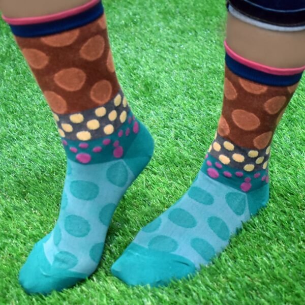 7302 Ladies Printed Socks Breathable Thickened Classic Simple Soft Skin Friendly (Moq :-3), Moja