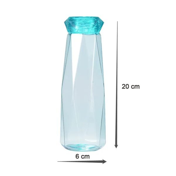 5213 Glass Fridge Water Bottle Plastic Cap With Two Water Glass For Home & Kitchen Use