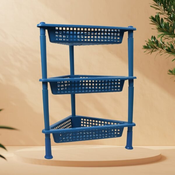 2812 Triangle Storage Plastic 3-Tier  Rack Shelf For Kitchen, Living Room, Bathroom, Office