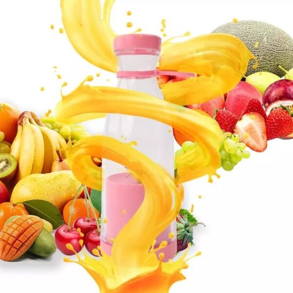 5334A BLENDER PORTABLE JUICER FOR SMOOTHIE , JUICE , VEGETABLE SHAKES WITH 6 BLADES WIRELESS CHARGING MINI PERSONAL SIZE MIXER BOTTLE GRINDER, 380 ML MULTICOLOR