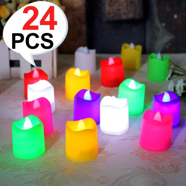 6425 24Pcs Festival Decorative - LED Tealight Candles | Battery Operated Candle Ideal for Party, Wedding, Birthday, Gifts (Multi Color)