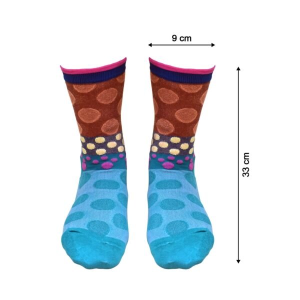 7302 Ladies Printed Socks Breathable Thickened Classic Simple Soft Skin Friendly (Moq :-3), Moja