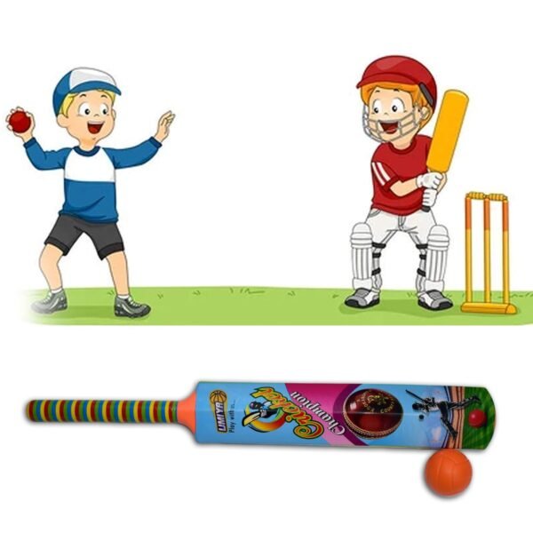 8001 Plastic Cricket Bat and Ball Toy for Kids