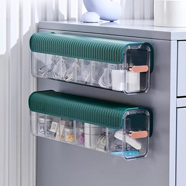 7877 Quirk Drawer Underwear Organizer Divider, Wall Mount 5 Cell Drawer Storage Boxes and Acrylic Organizers for Lingerie, Socks, Ties, Data Cable, Spices Organization and Storage.