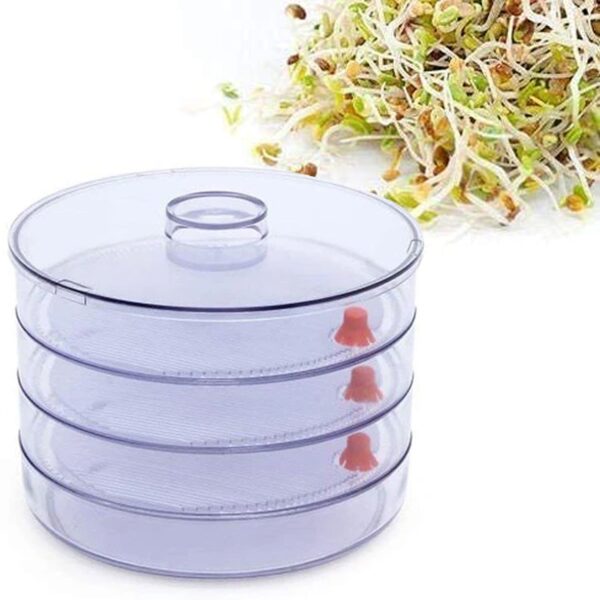 0070 Plastic 4 Compartment Sprout Maker, White Your Brand