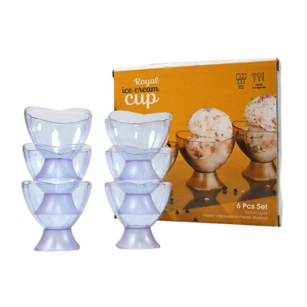 5343 NEW MODERN STYLE DESSERT & ICE CREAM BOWL PLASTIC 6PCS FOR HOME , OFFICE & PARTY USE