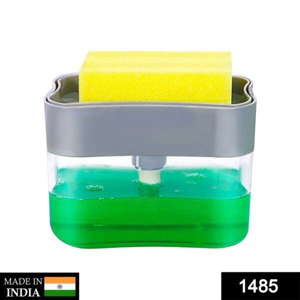 1485 Liquid Soap Dispenser on Countertop with Sponge Holder For Pet