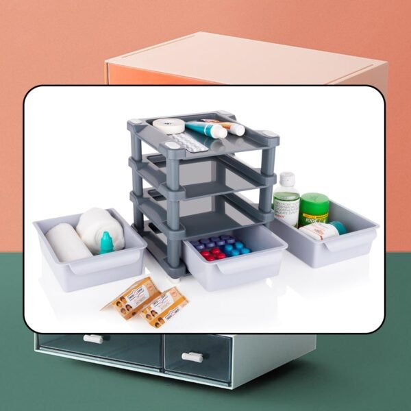 4767 Mini 3 Layer Drawer Used for storing makeup equipments and kits used by womens and ladies.