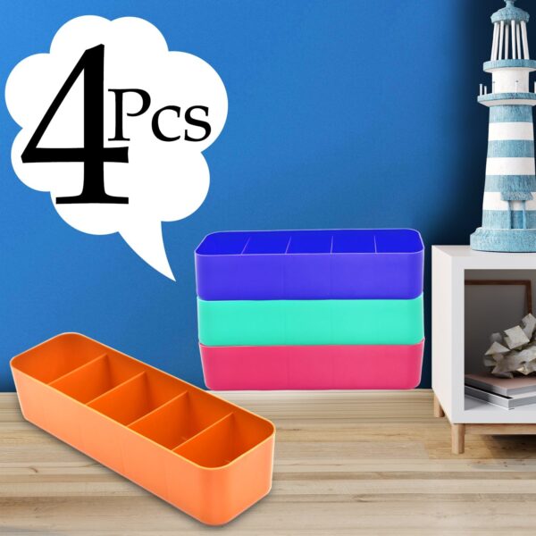 7209 Dividers Tray Organizer Clear Plastic Case Storage Tray (Multicolour), Socks Tray.