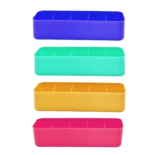 7209 Dividers Tray Organizer Clear Plastic Case Storage Tray (Multicolour), Socks Tray.