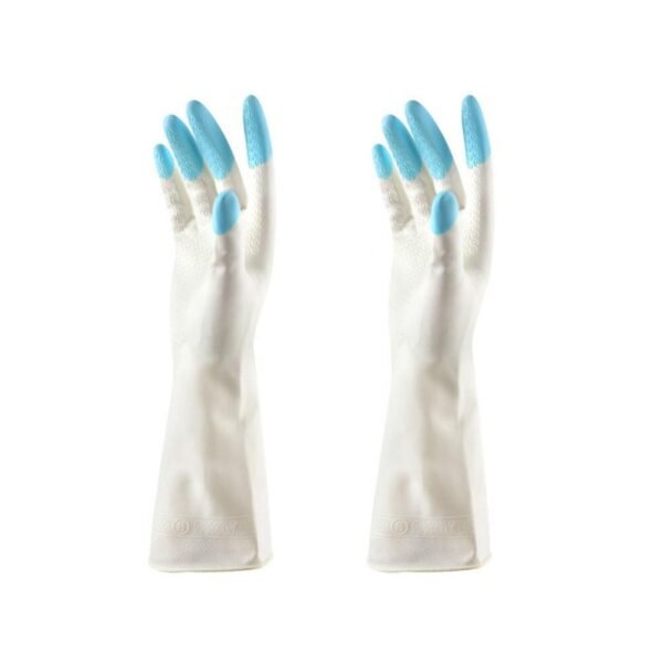4934 Reusable Rubber Latex PVC Flock lined Elbow Length Hand Gloves cleaning gloves