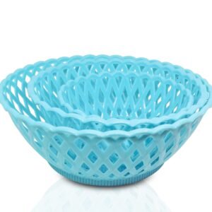 2088 Multipurpose Round Storage Plastic Basket Tray (3pcs)