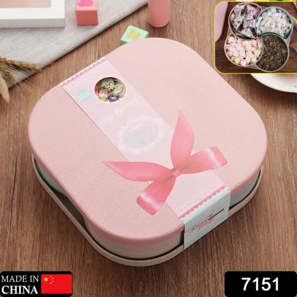 7151 Candy Box Large Capacity Space-saving Compartment Design Creative Divided Food Fruit Plate for Living Roomfruit_candy_box_4comp